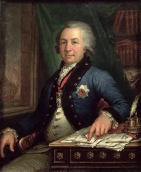 Porträt des russischen Dichters Gavril Derzhavin, 1795